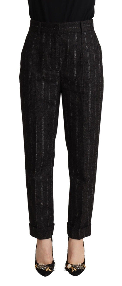 Dolce & Gabbana Elegant High-Waisted Striped Tapered Pants Dolce & Gabbana