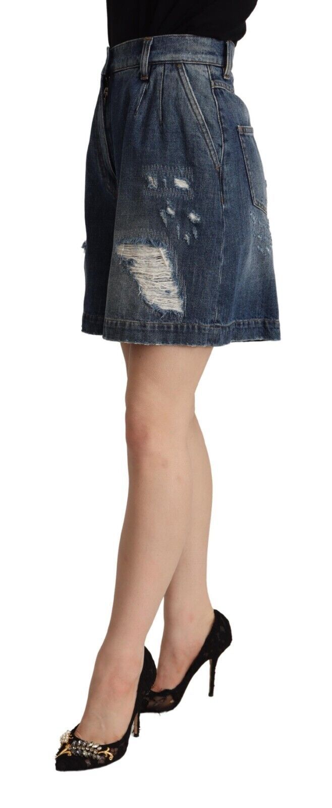 Dolce & Gabbana Chic High-Waisted Distressed Bermuda Shorts Dolce & Gabbana