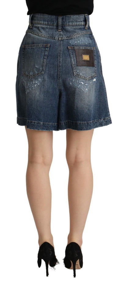 Dolce & Gabbana Chic High-Waisted Distressed Bermuda Shorts Dolce & Gabbana