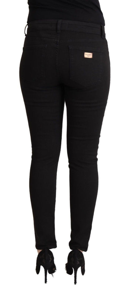 Dolce & Gabbana Chic Slim Fit Black Denim Jeans Dolce & Gabbana