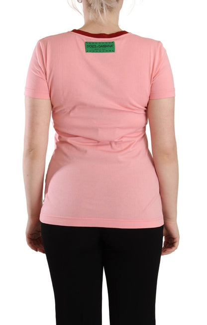 Dolce & Gabbana Chic Pink Logo Crew Neck Tee Dolce & Gabbana