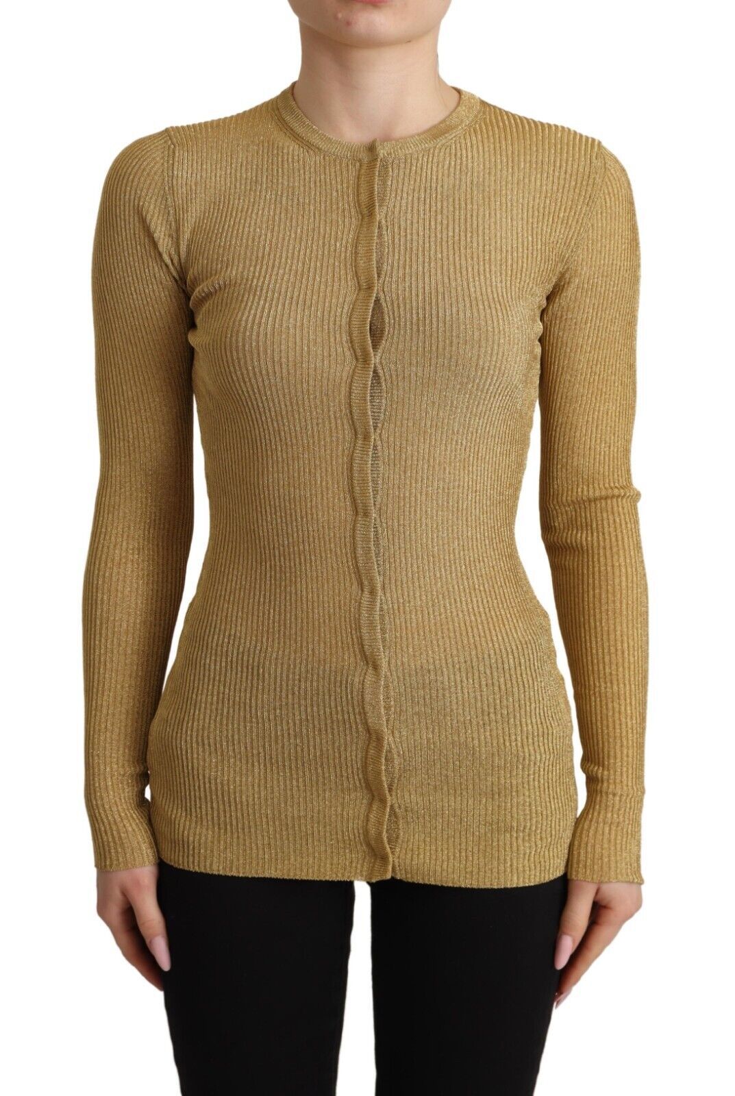 Dolce & Gabbana Glamorous Gold Snap-Button Cardigan Dolce & Gabbana