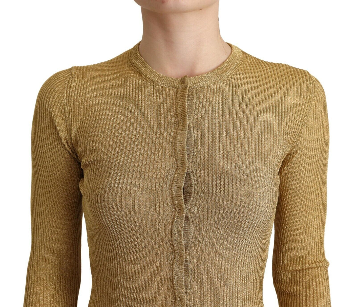 Dolce & Gabbana Glamorous Gold Snap-Button Cardigan Dolce & Gabbana