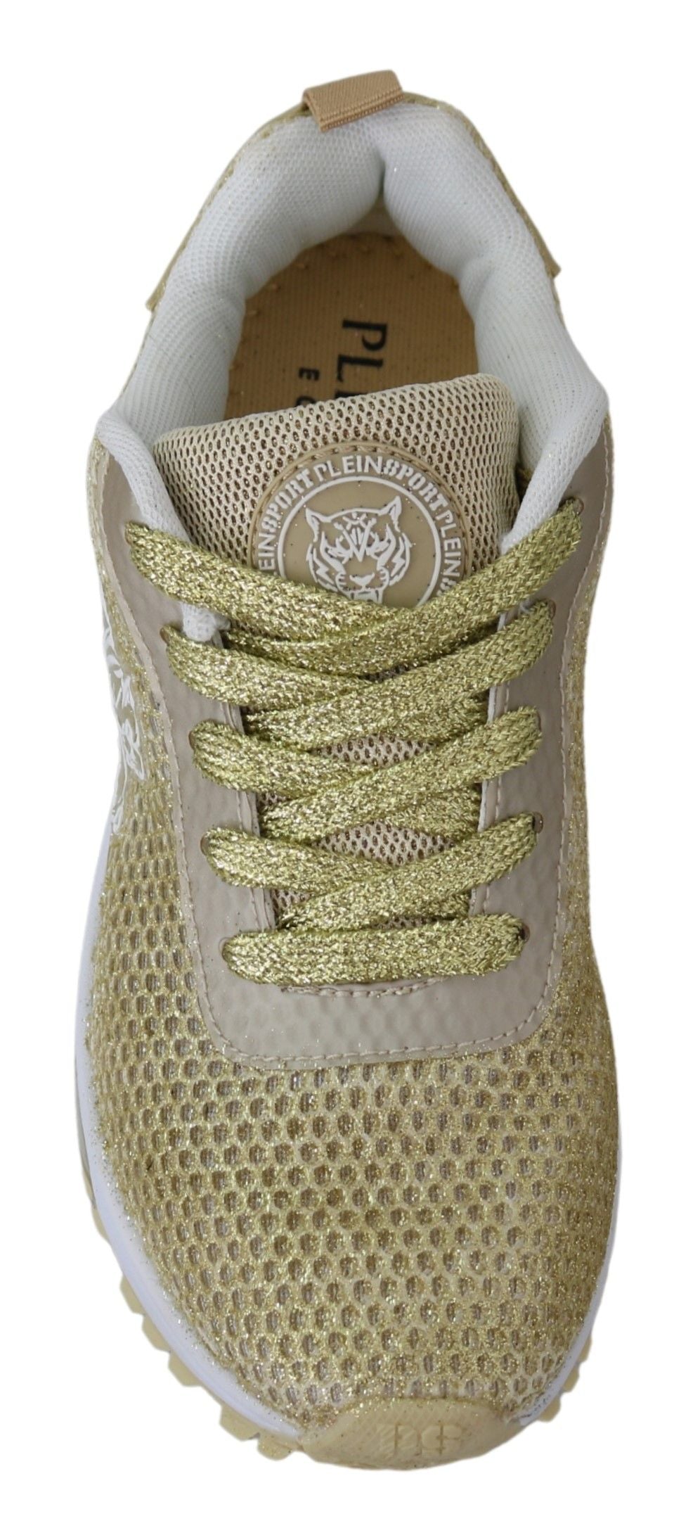 Plein Sport Exquisite Gold Polyester Sport Sneakers Plein Sport