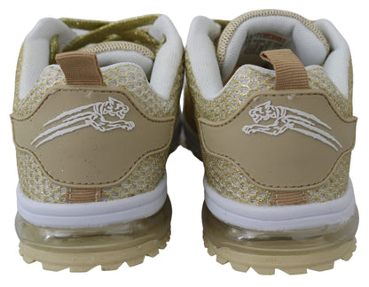 Plein Sport Exquisite Gold Polyester Sport Sneakers Plein Sport