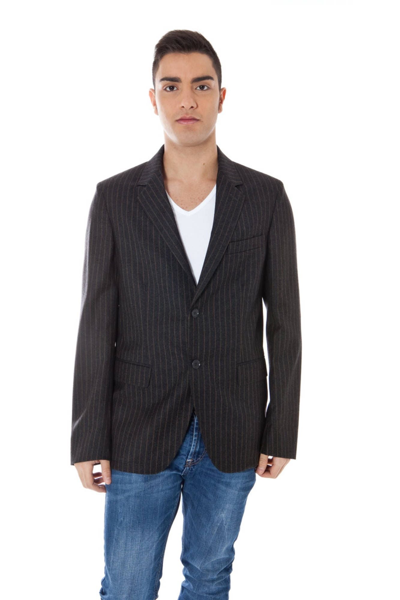 Calvin Klein Gray Wool Men Jacket