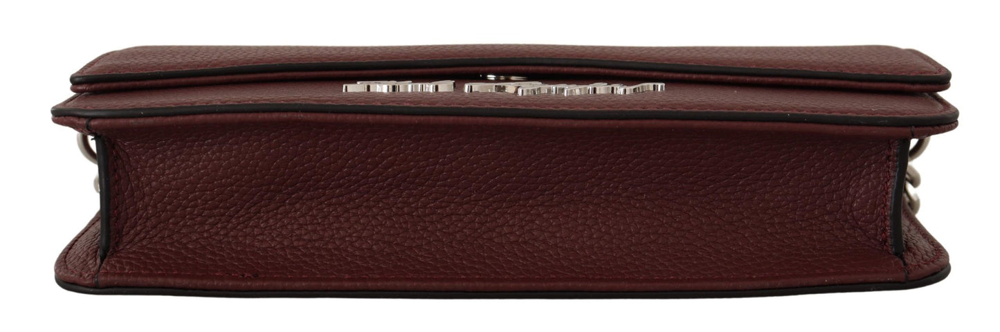 Karl Lagerfeld Elegant Wine Leather Evening Clutch Karl Lagerfeld