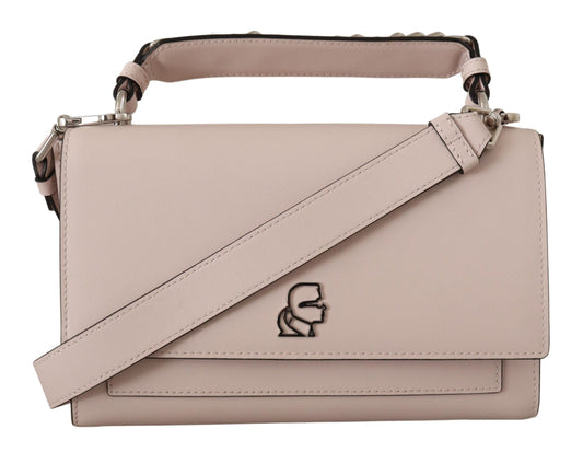 Karl Lagerfeld Mauve Elegance Leather Shoulder Bag Karl Lagerfeld