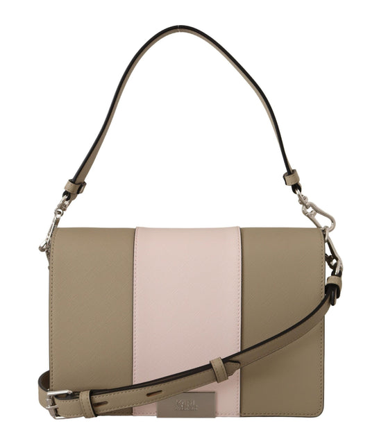 Karl Lagerfeld Chic Sage Shoulder Bag with Dual Straps Karl Lagerfeld