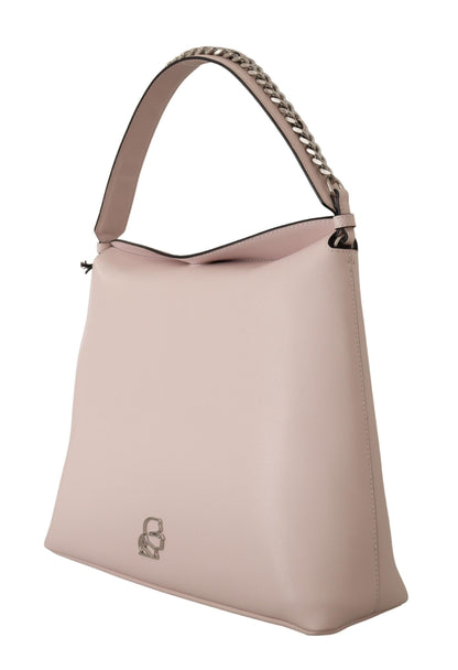 Karl Lagerfeld Elegant Mauve Chalk Leather Shoulder Bag Karl Lagerfeld