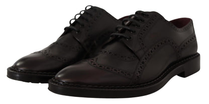 Dolce & Gabbana Elegant Purple Leather Derby Formal Shoes Dolce & Gabbana