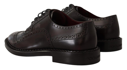 Dolce & Gabbana Elegant Purple Leather Derby Formal Shoes Dolce & Gabbana