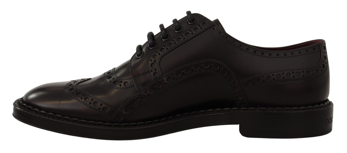 Dolce & Gabbana Elegant Purple Leather Derby Formal Shoes Dolce & Gabbana