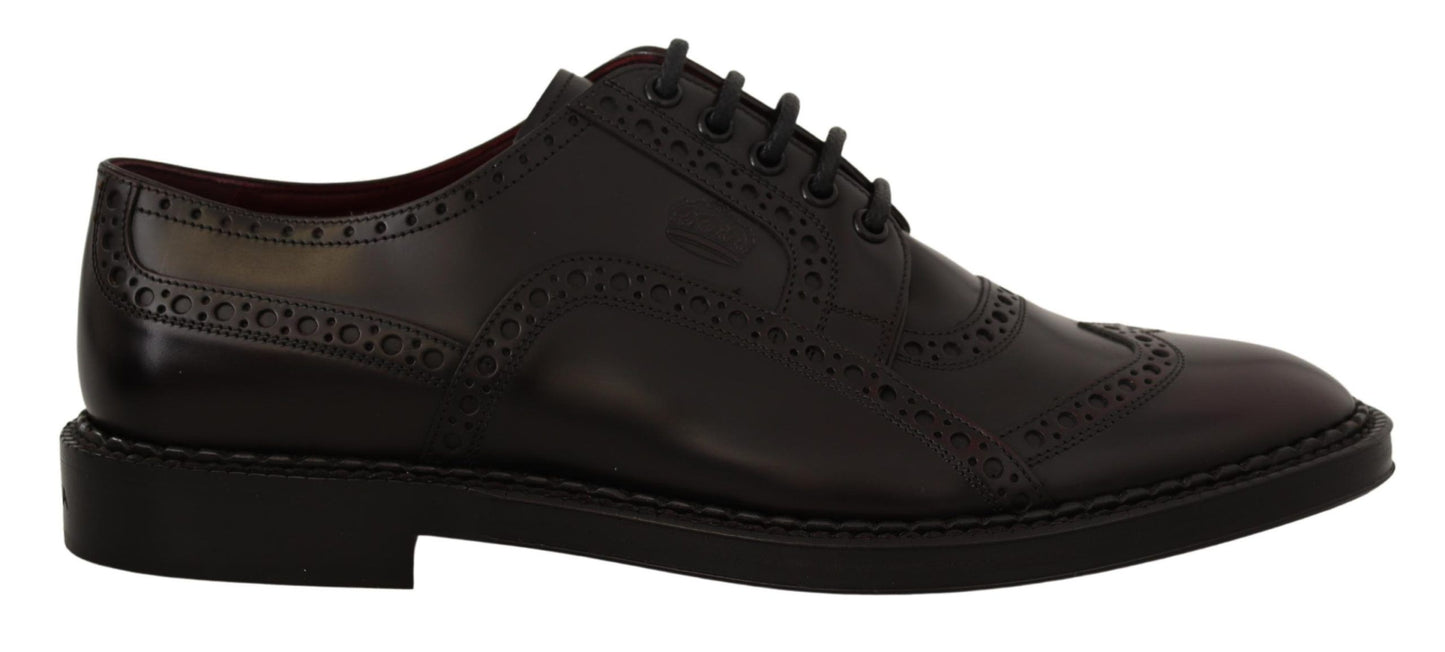 Dolce & Gabbana Elegant Purple Leather Derby Formal Shoes Dolce & Gabbana