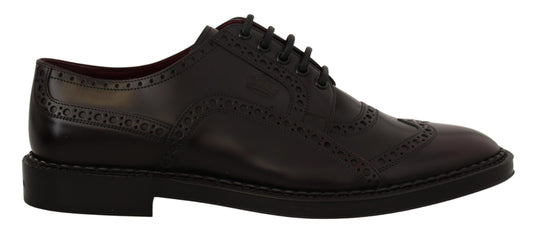 Dolce & Gabbana Elegant Purple Leather Derby Formal Shoes Dolce & Gabbana