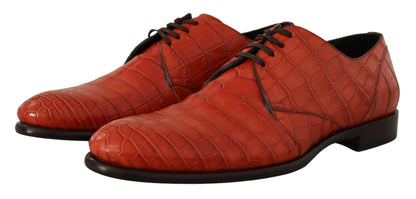 Dolce & Gabbana Exquisite Exotic Croc Leather Lace-Up Dress Shoes Dolce & Gabbana