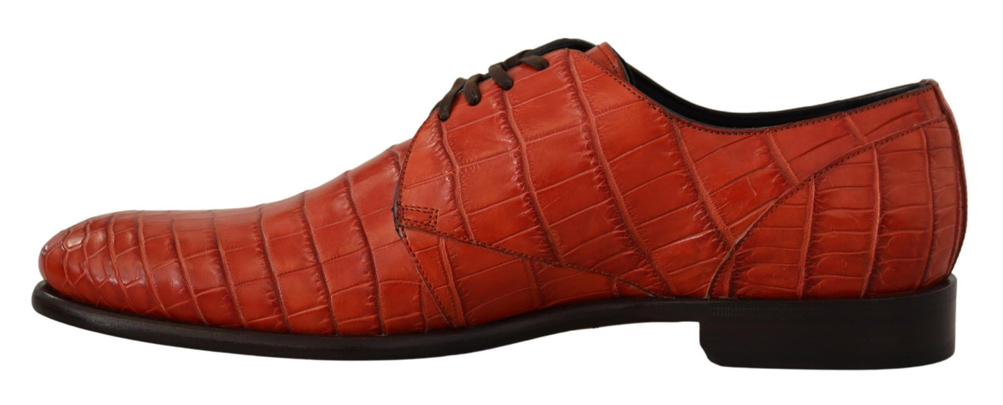 Dolce & Gabbana Exquisite Exotic Croc Leather Lace-Up Dress Shoes Dolce & Gabbana