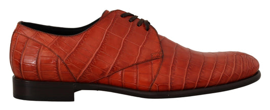 Dolce & Gabbana Exquisite Exotic Croc Leather Lace-Up Dress Shoes Dolce & Gabbana