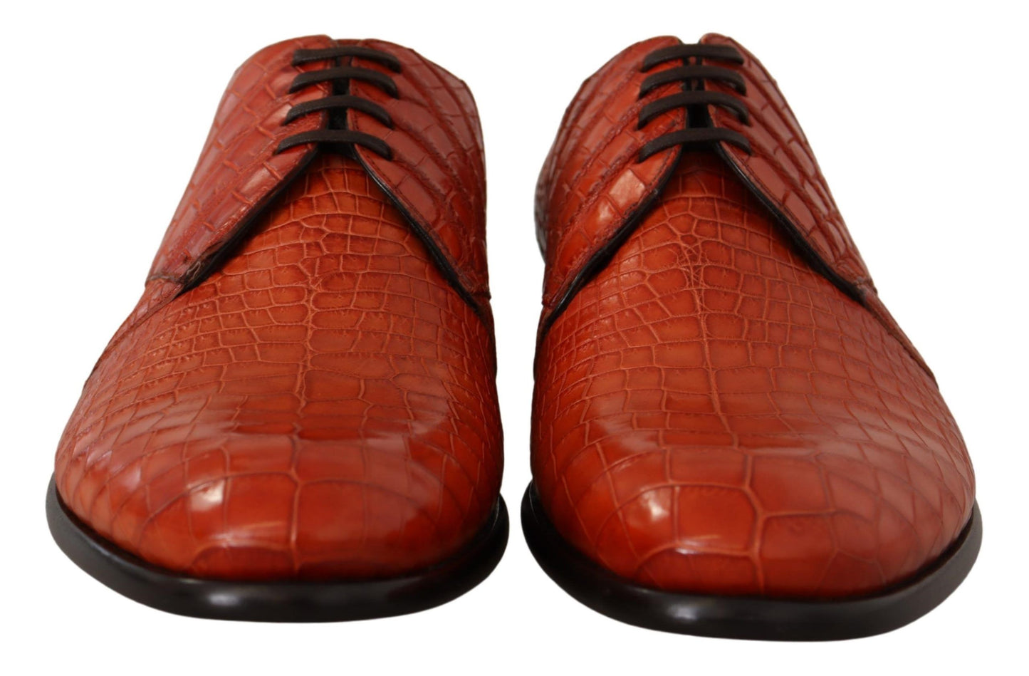 Dolce & Gabbana Exotic Orange Croc Leather Laceup Dress Shoes Dolce & Gabbana