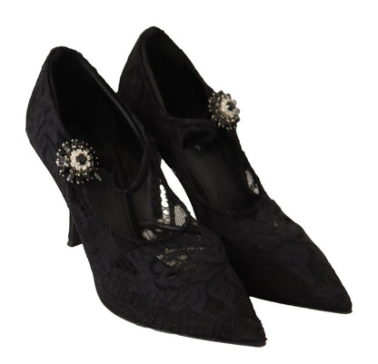 Dolce & Gabbana Elegant Black Lace Stiletto Pumps Dolce & Gabbana