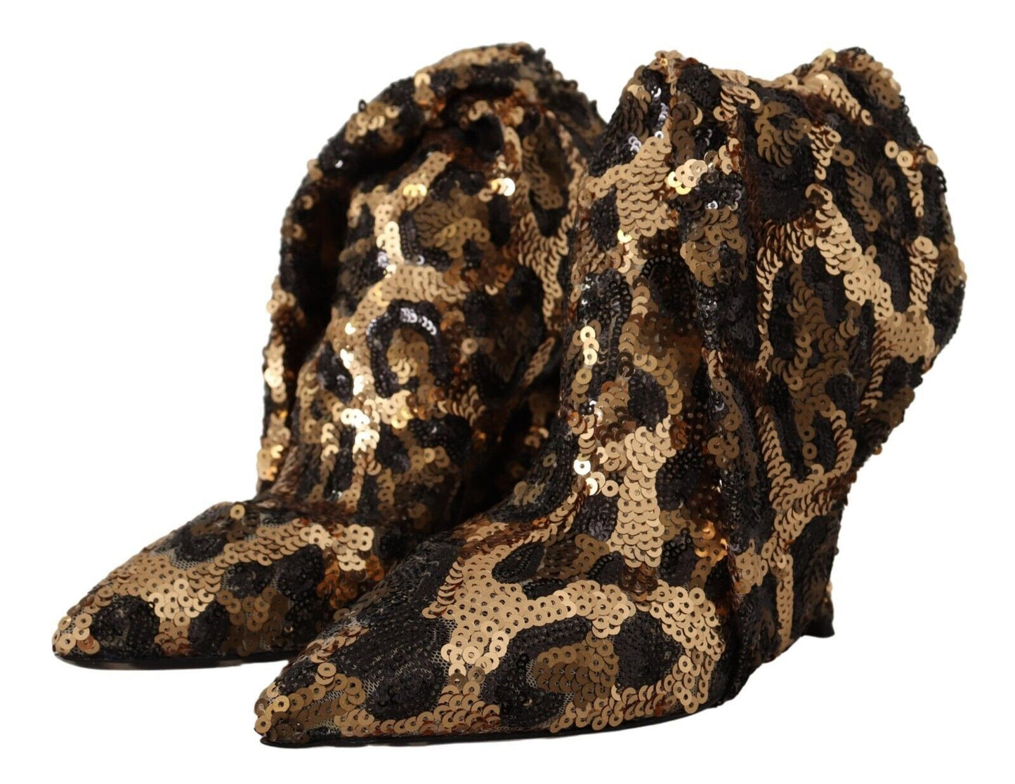 Dolce & Gabbana Elegant Leopard Sequin Knee-High Boots Dolce & Gabbana