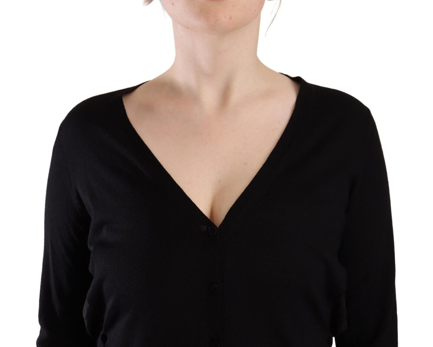 Dolce & Gabbana Elegant Black V-Neck Wool Pullover Dolce & Gabbana