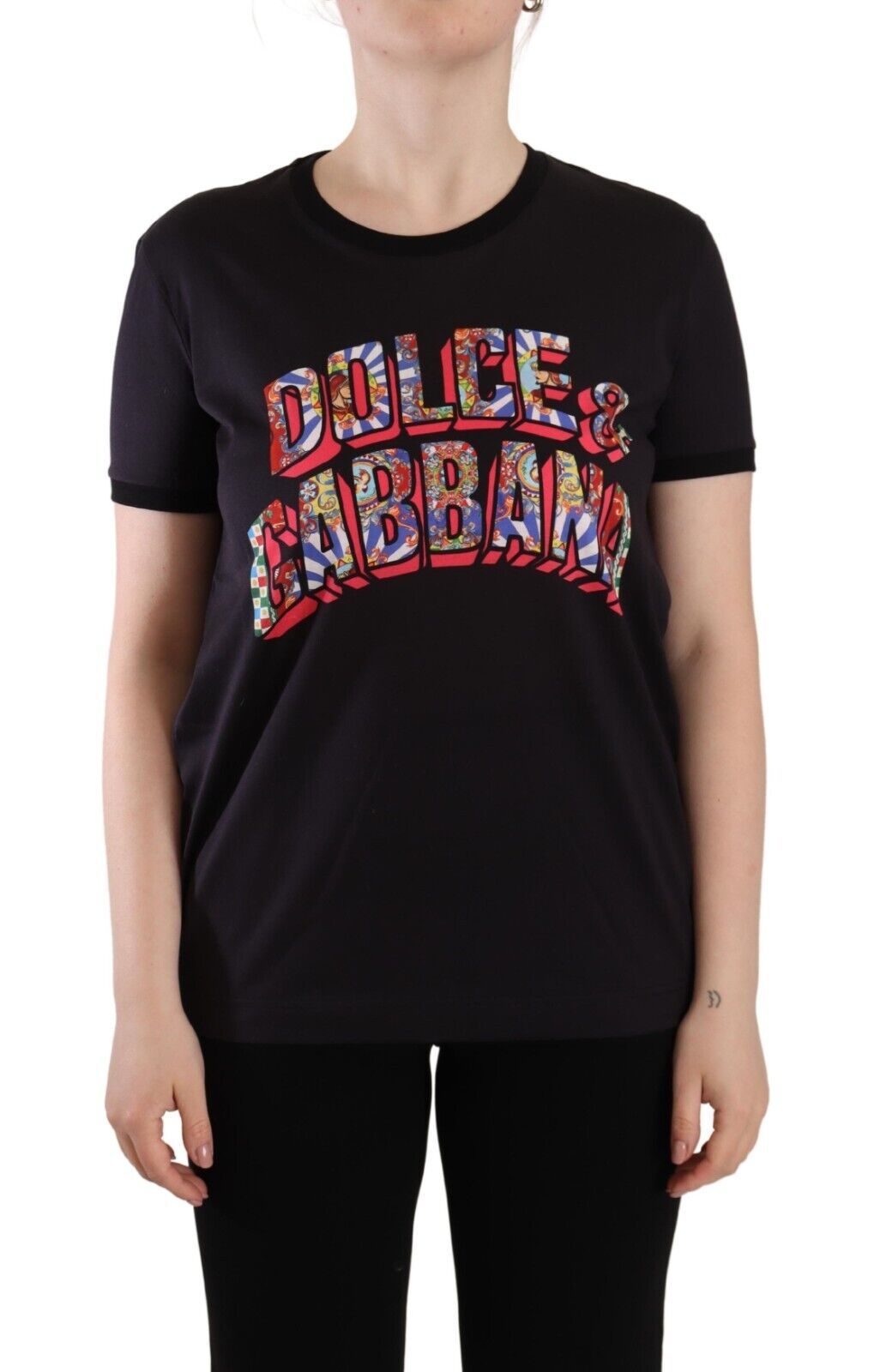 Dolce & Gabbana Chic Black Crew Neck Logo Tee Dolce & Gabbana