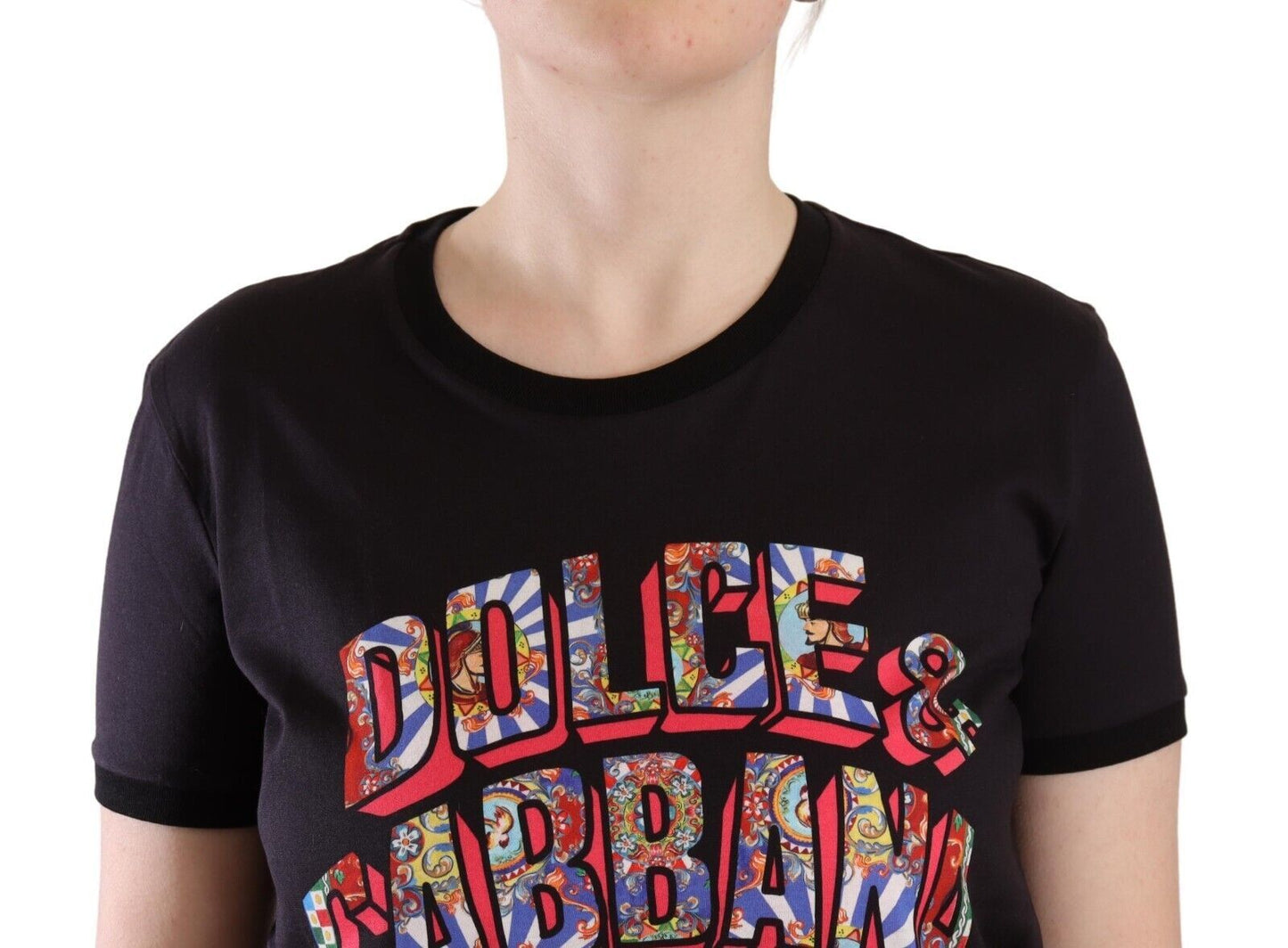 Dolce & Gabbana Chic Black Crew Neck Logo Tee Dolce & Gabbana