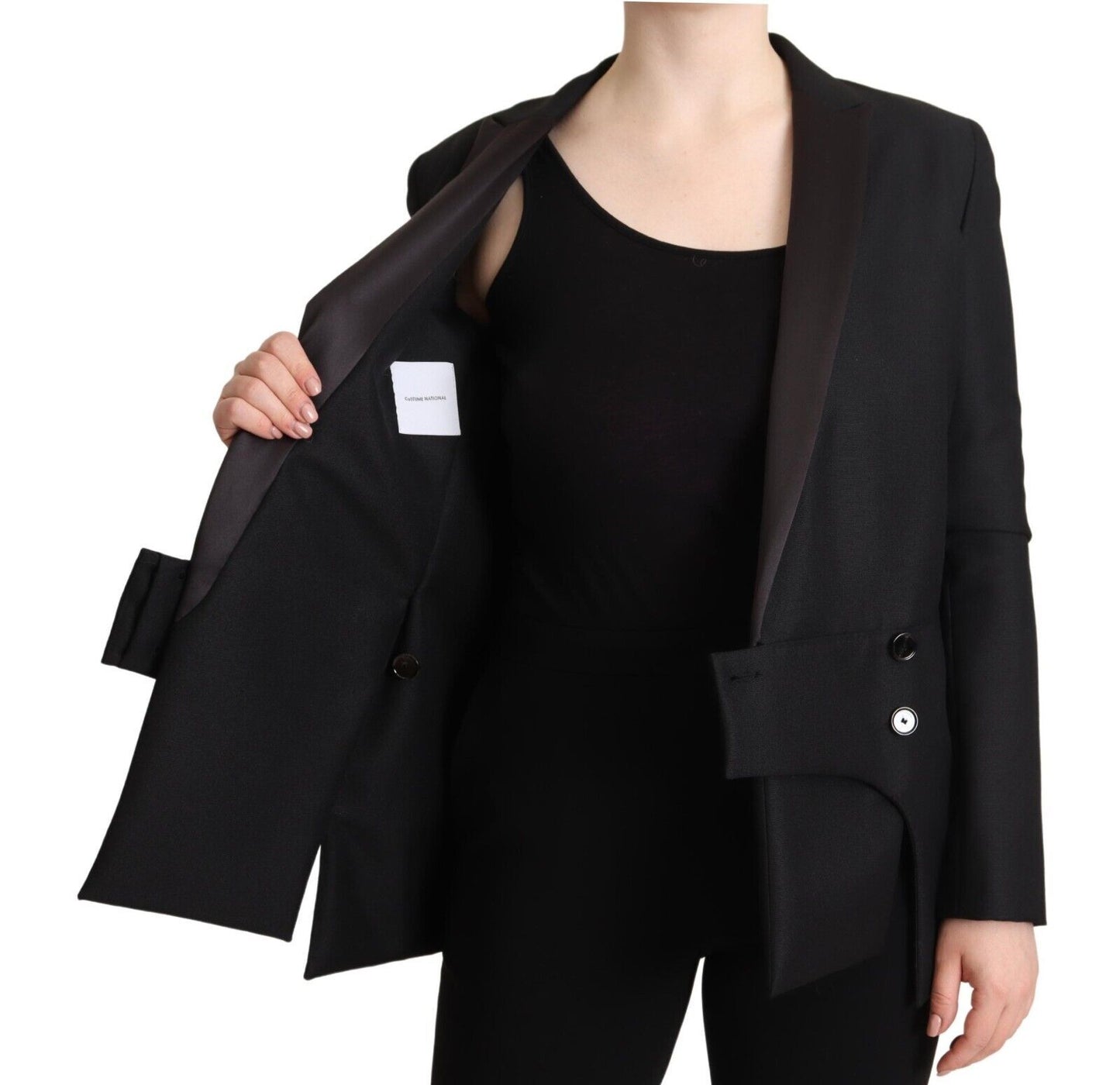 Costume National Elegant Black Double-Breasted Blazer Costume National