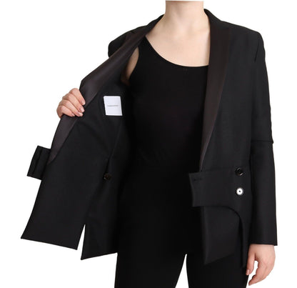 Costume National Elegant Black Double-Breasted Blazer Costume National