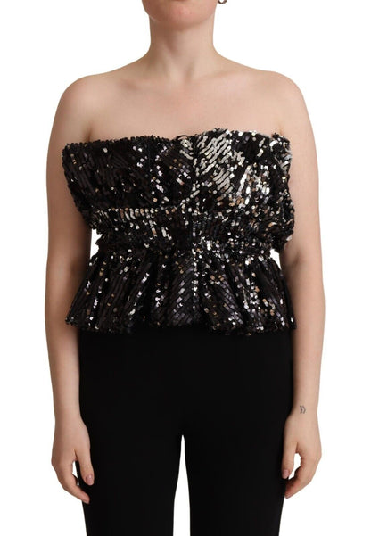 Aniye By Elegant Strapless Sequined Top Aniye By