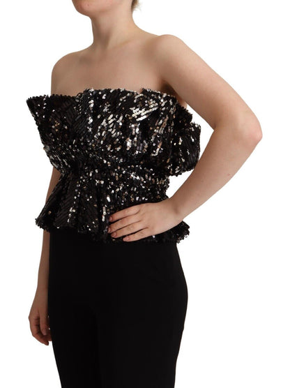 Aniye By Elegant Strapless Sequined Top Aniye By