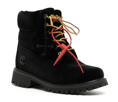 Off-White Black Leather Iconic Designer Boots Off-White