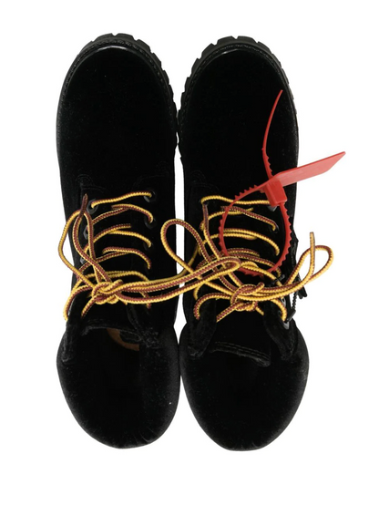 Off-White Black Leather Iconic Designer Boots Off-White