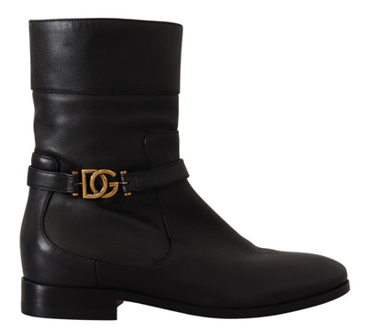 Dolce & Gabbana Elegant Leather Biker Boots Dolce & Gabbana