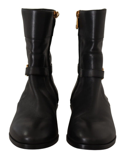 Dolce & Gabbana Elegant Leather Biker Boots Dolce & Gabbana