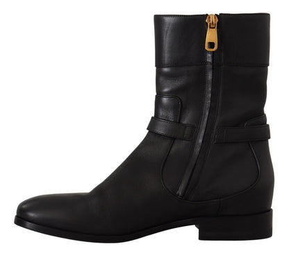 Dolce & Gabbana Elegant Leather Biker Boots Dolce & Gabbana