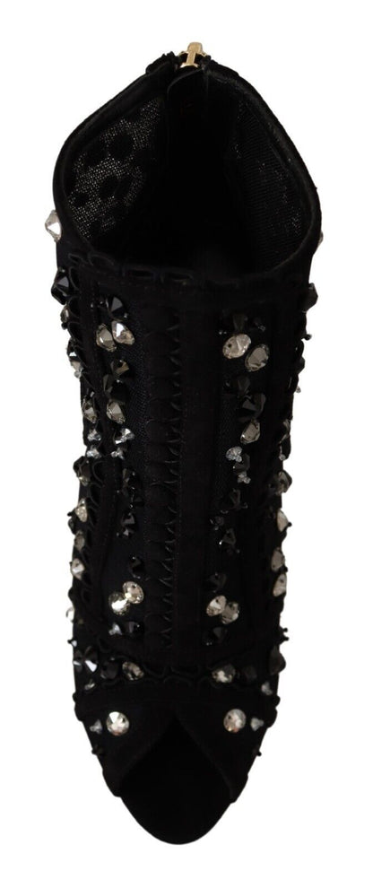 Dolce & Gabbana Embellished Crystal Short Boots Dolce & Gabbana