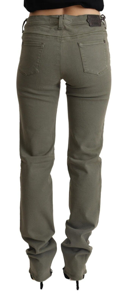 Ermanno Scervino Chic Grey Low Waist Skinny Jeans Ermanno Scervino