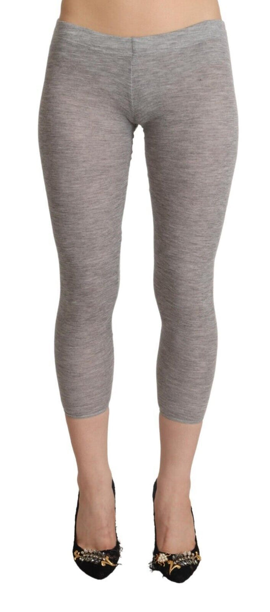 Ermanno Scervino Chic Gray Slim-Fit Cropped Leggings Ermanno Scervino