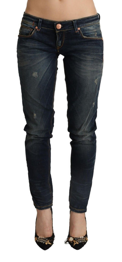 Acht Chic Dark Blue Slim Fit Denim for Style Aficionados Acht