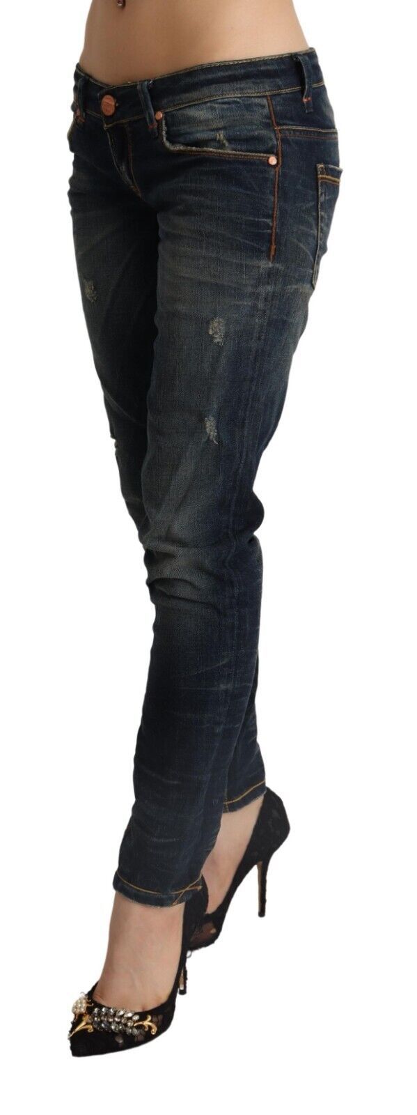 Acht Chic Dark Blue Slim Fit Denim for Style Aficionados Acht