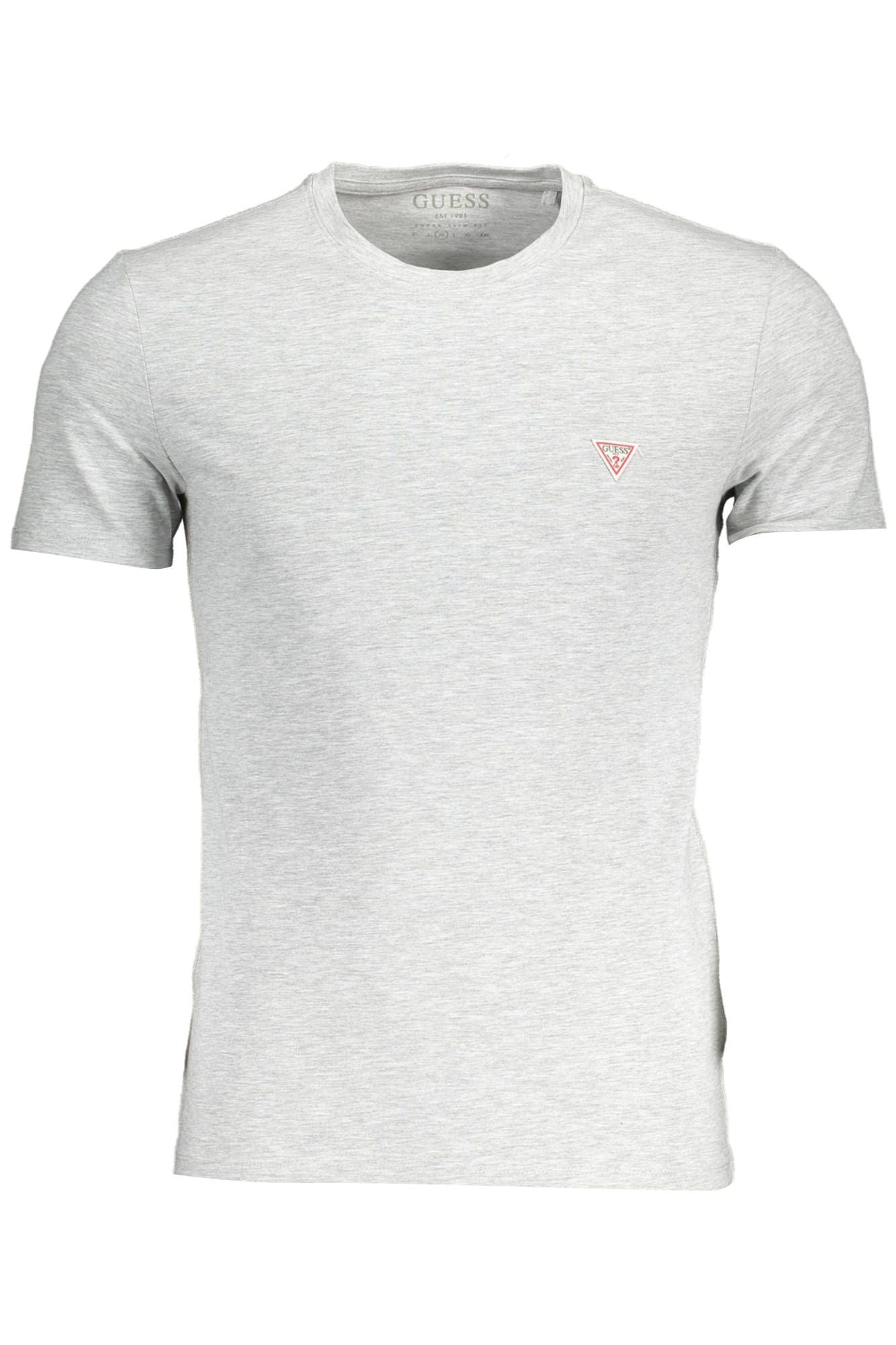 Guess Jeans Essential Gray Crew Neck Logo Tee Guess Jeans