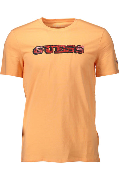 Guess Jeans Chic Orange Slim Fit Logo Tee Guess Jeans