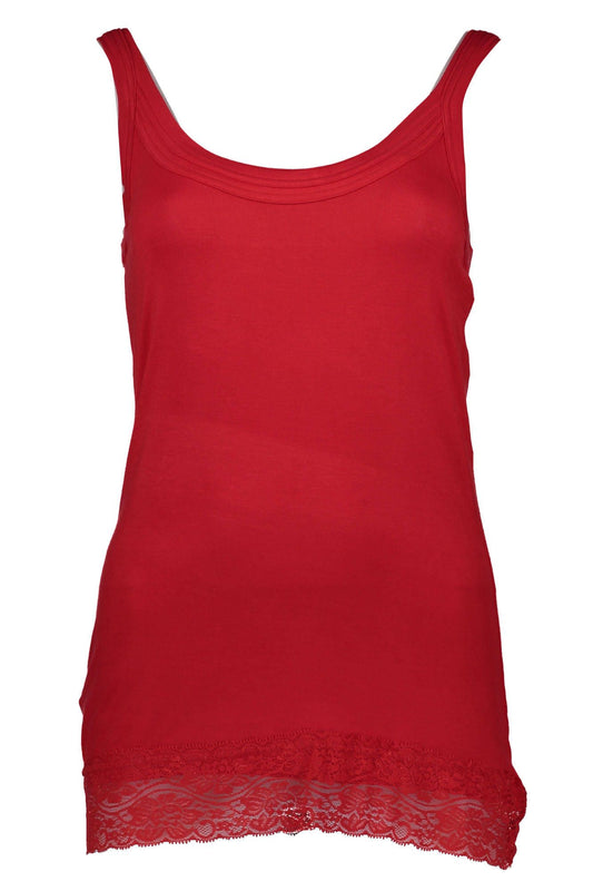 Silvian Heach Chic Red Lace Insert Tank Top Silvian Heach