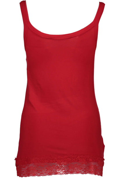 Silvian Heach Chic Red Lace Insert Tank Top Silvian Heach