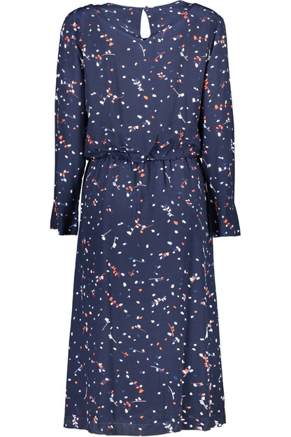 Gant Elegant Blue Viscose Long Sleeve Dress Gant