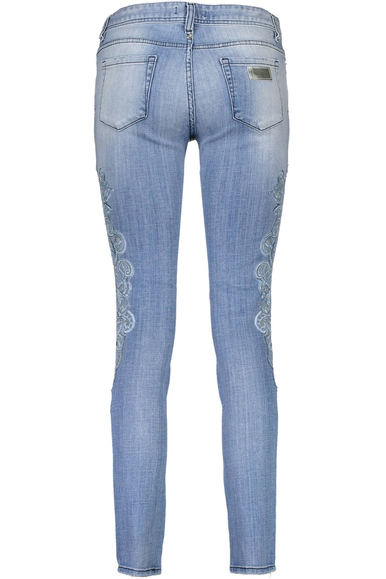 Just Cavalli Chic Light Blue Embroidered Denim Just Cavalli