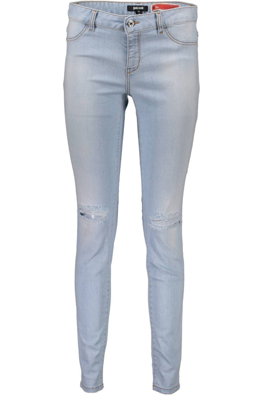 Just Cavalli Elegant Faded Light Blue Denim Jeans Just Cavalli