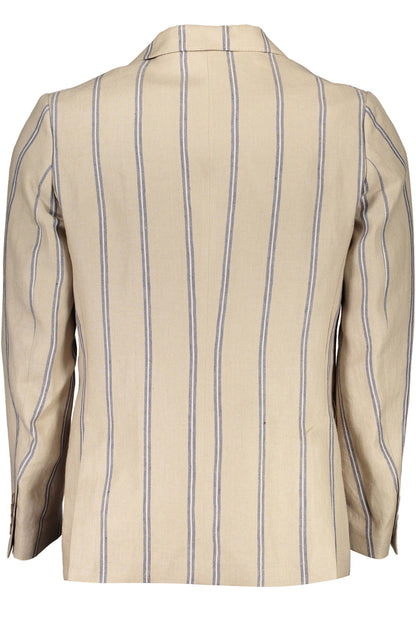 Gant Classic Linen Single-Breast Beige Jacket Gant